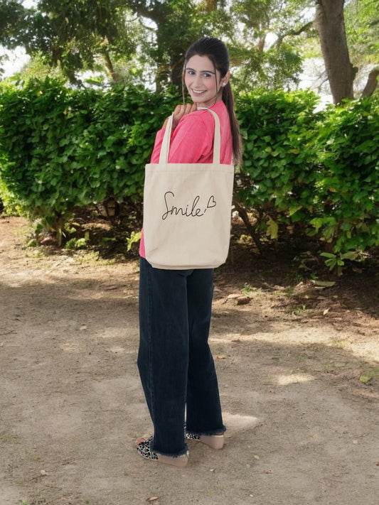 "Smile!" Cotton Tote Bag