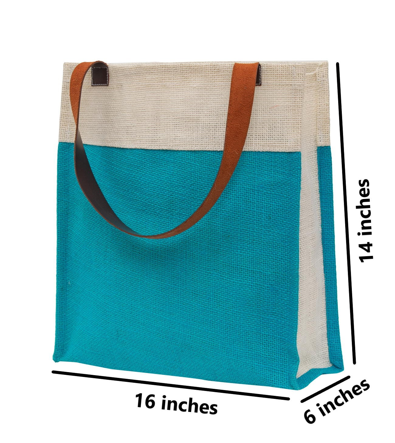 Elegant Two-Tone Jute Tote Bag