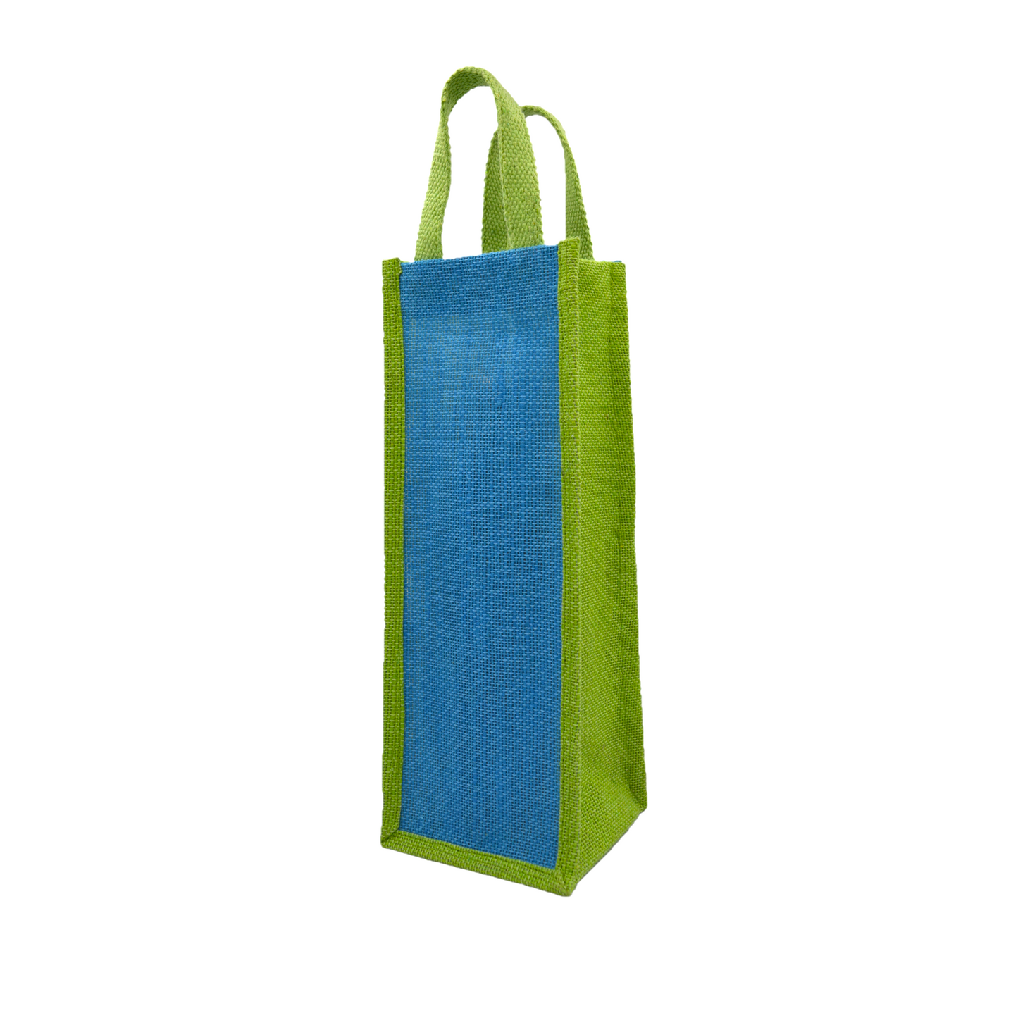 Blue & Green Jute Bottle Bag