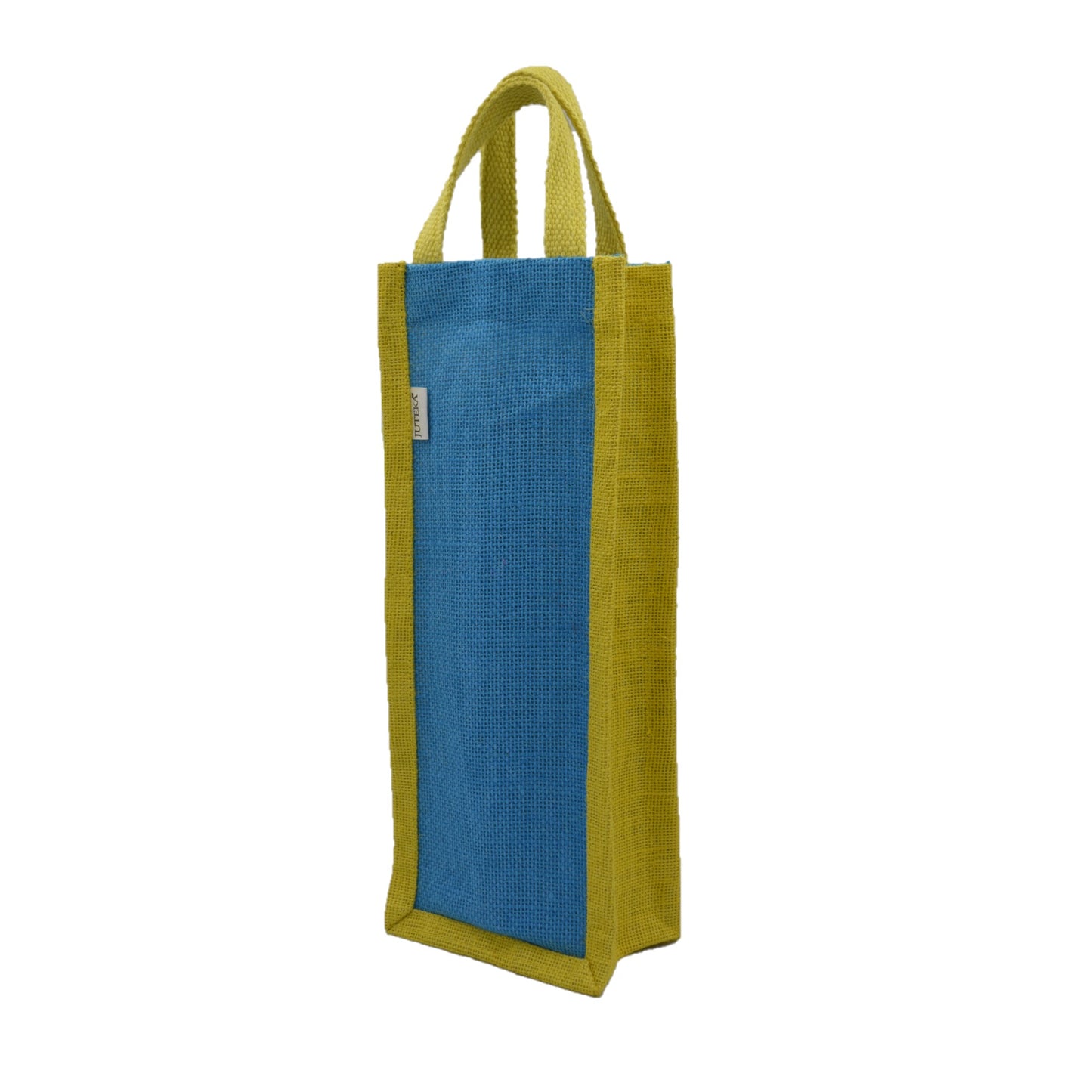 Blue & Green Jute Bottle Bag