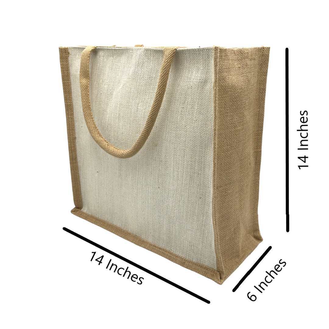 Eco-Friendly Two-Tone Jute Tote Bag
