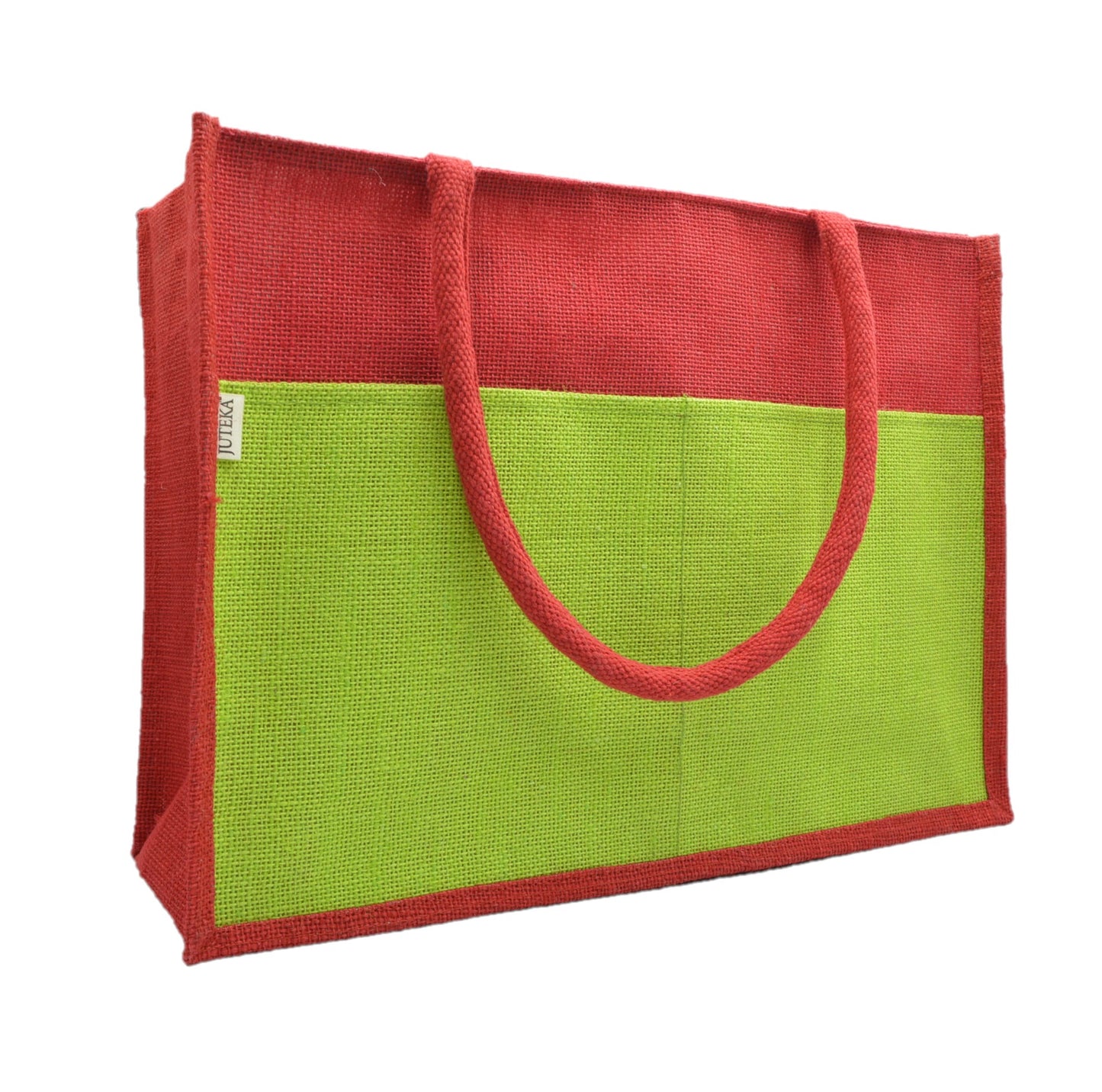 Jute Tote Bag – Front Pocket & Zipper