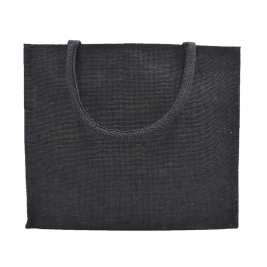 Classic Black Jute Tote Bag