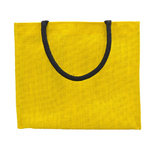 Dual-Tone Jute Tote Bag – Green & Yellow