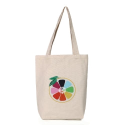 Citrus-Inspired Canvas Cotton Tote Bag