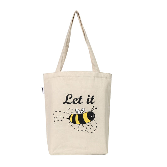 "Let It Bee" Canvas Cotton Tote Bag