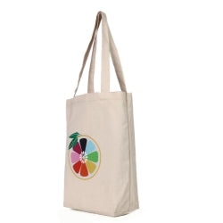 Citrus-Inspired Canvas Cotton Tote Bag