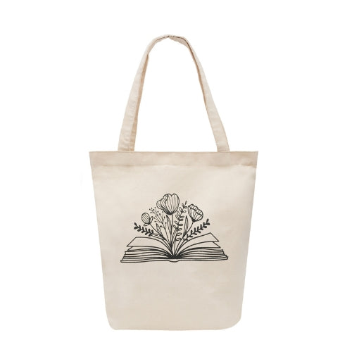 Floral Book Lover Cotton Tote Bag