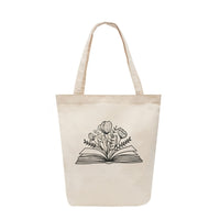 Floral Book Lover Cotton Tote Bag