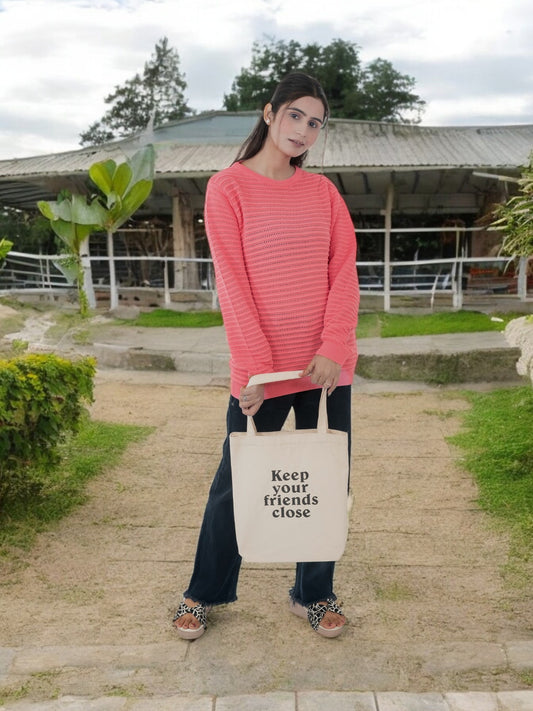 "Keep Your Friends Close" Cotton Tote Bag