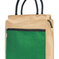 Jute Tote Bag with White Zipper Pocket