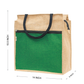 Jute Tote Bag with White Zipper Pocket