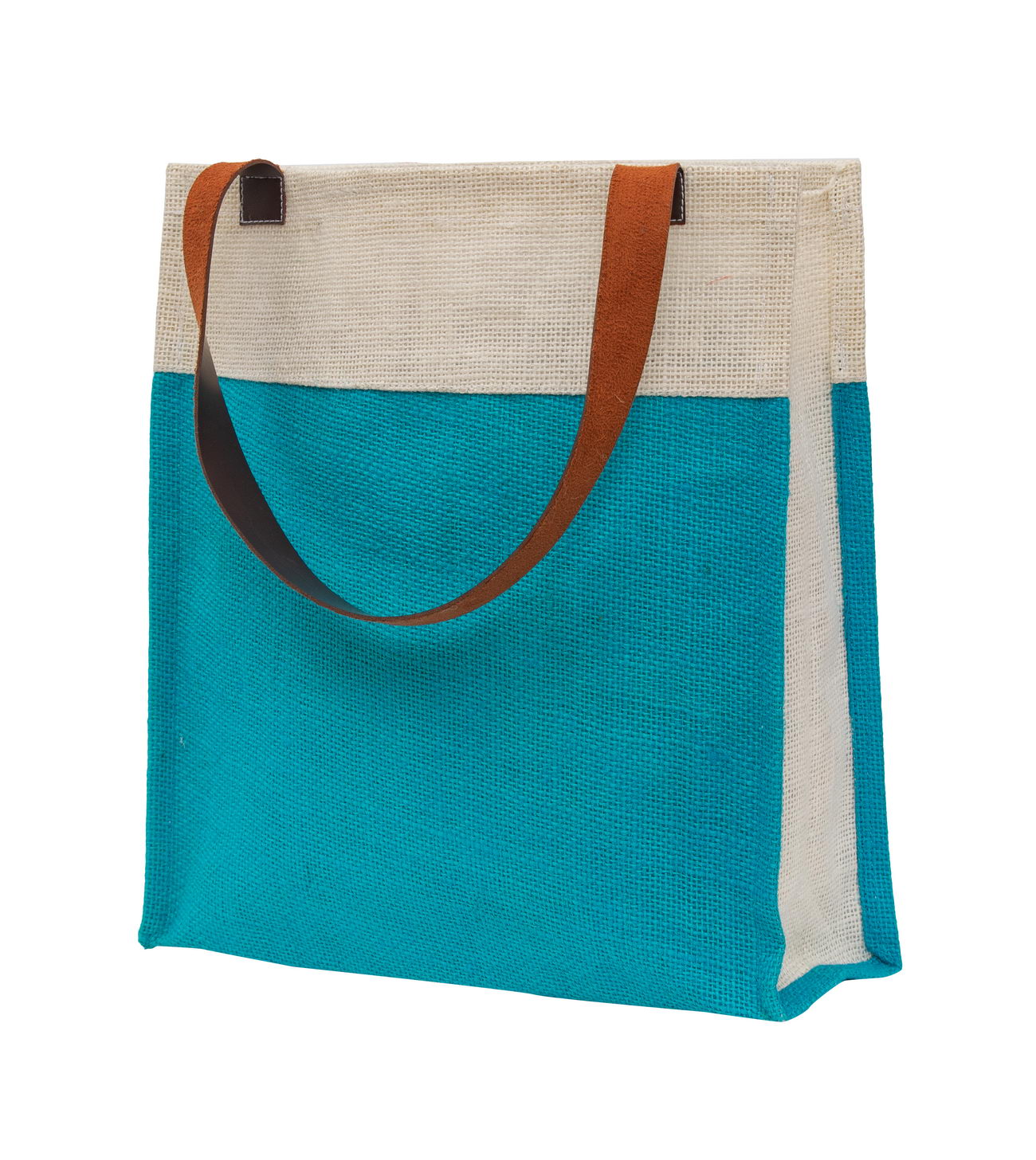 Elegant Two-Tone Jute Tote Bag