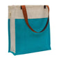 Elegant Two-Tone Jute Tote Bag