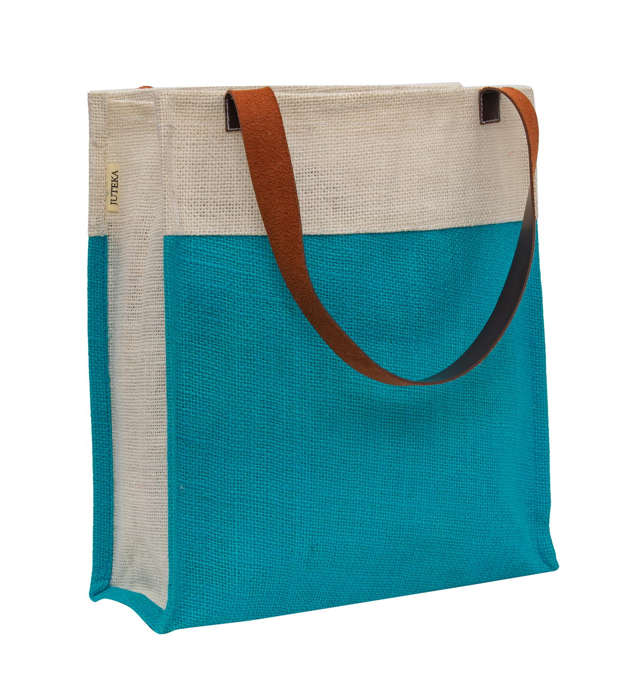 Elegant Two-Tone Jute Tote Bag