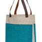 Elegant Two-Tone Jute Tote Bag
