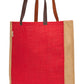 Vibrant Red Jute Tote Bag