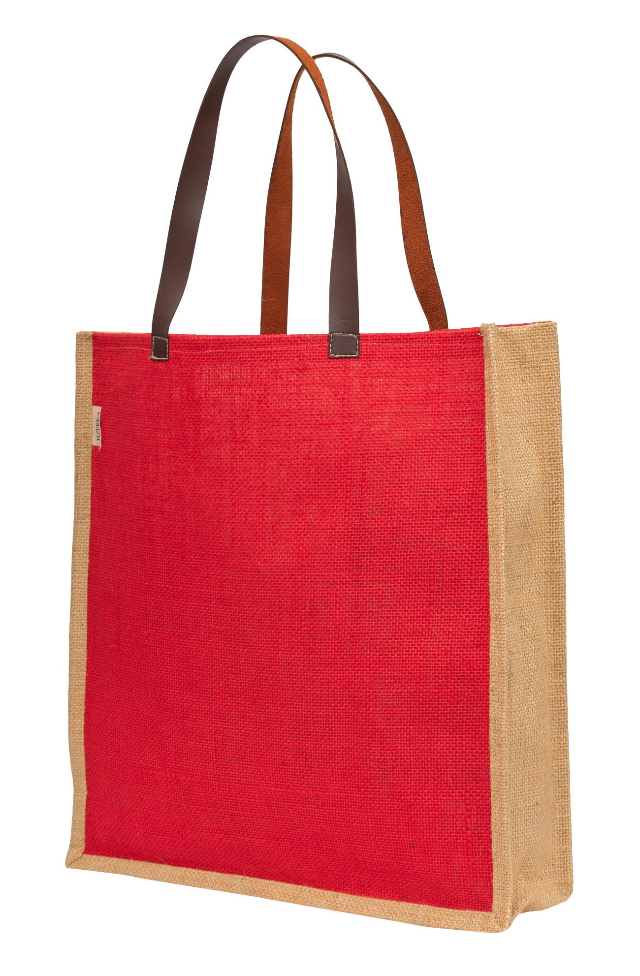 Vibrant Red Jute Tote Bag
