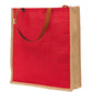 Vibrant Red Jute Tote Bag