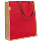 Vibrant Red Jute Tote Bag