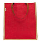 Vibrant Red Jute Tote Bag