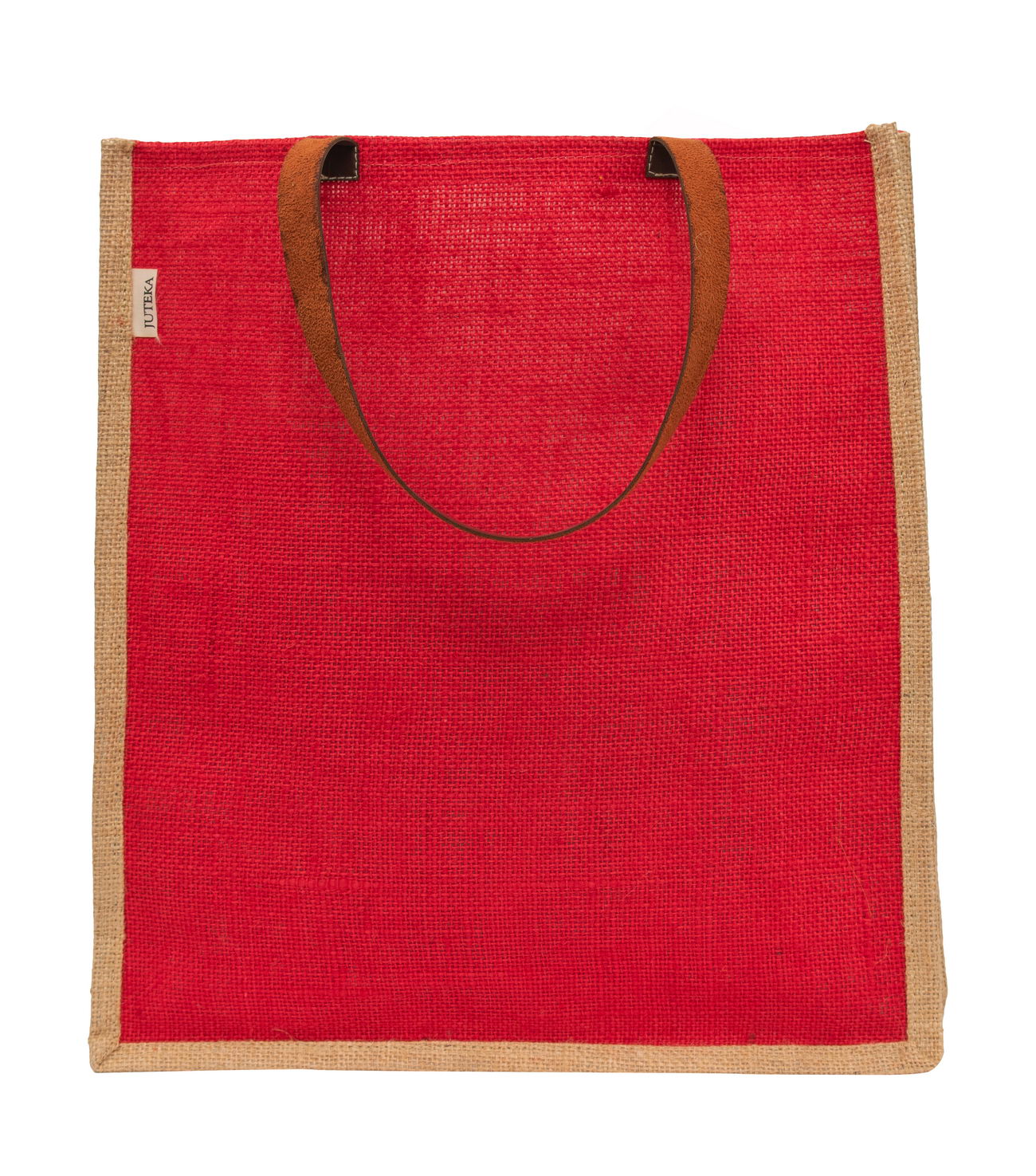Vibrant Red Jute Tote Bag