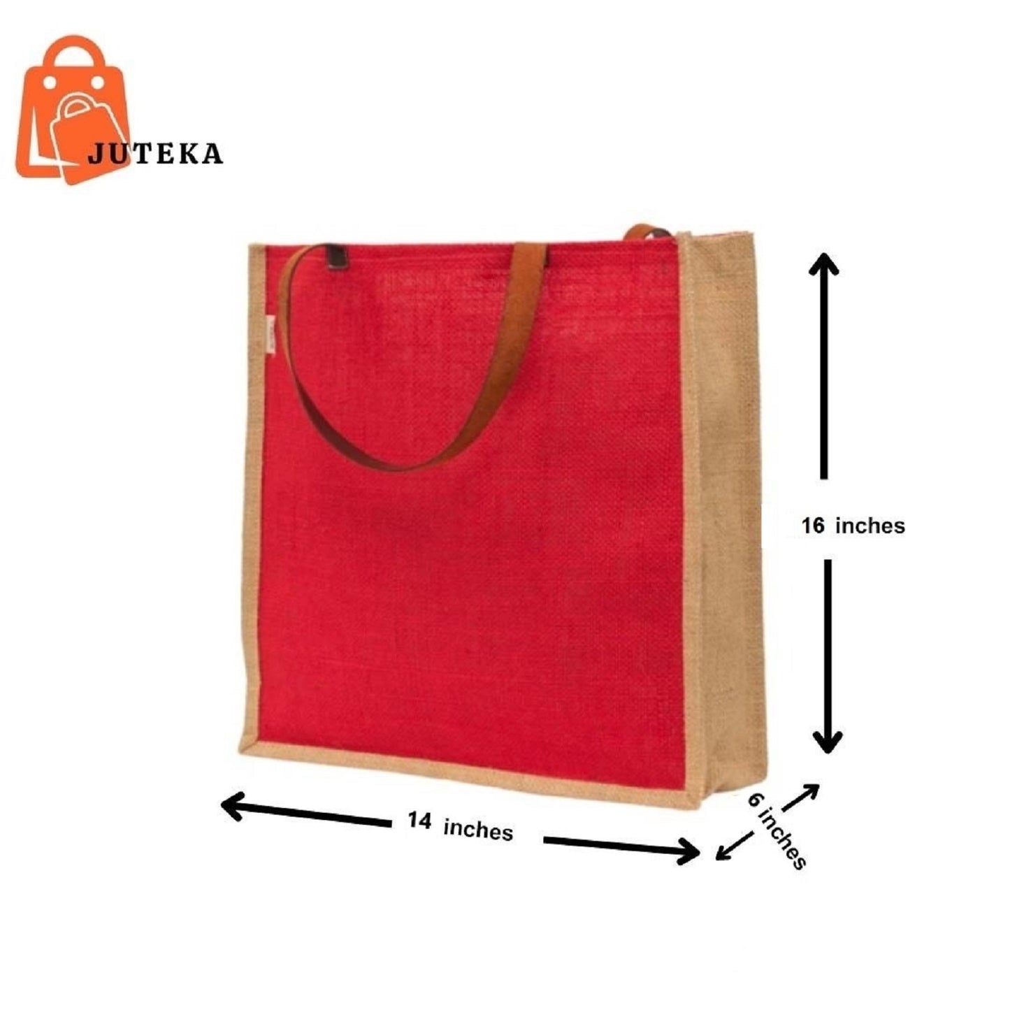Vibrant Red Jute Tote Bag