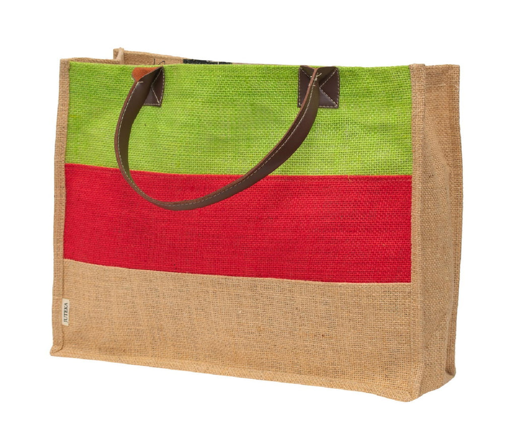 Eco-Friendly Tri-Colour Jute Tote Bag