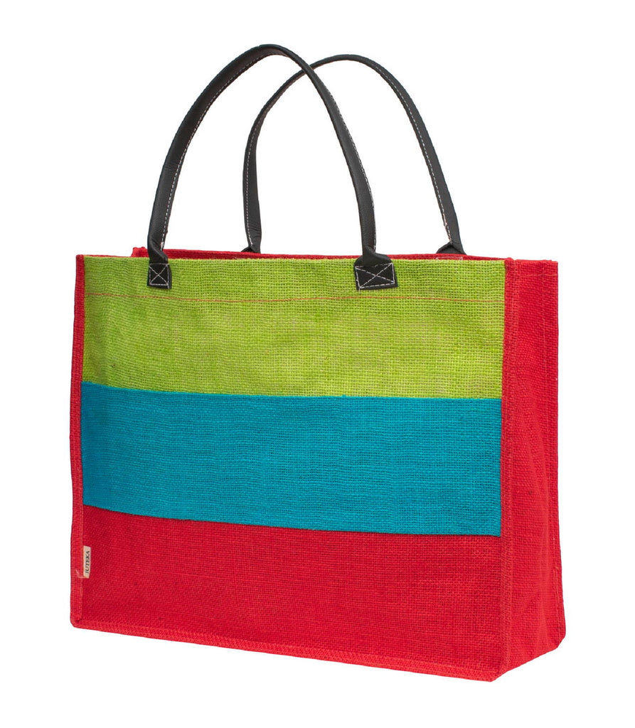 Eco-Friendly Tri-Colour Jute Tote Bag
