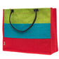 Tri-Colour Jute Tote Bag with Leather Handles