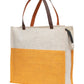 Two-Tone Jute Tote Bag with Contrast Handles