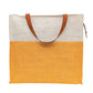 Two-Tone Jute Tote Bag with Contrast Handles