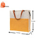 Two-Tone Jute Tote Bag with Contrast Handles