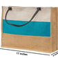Elegant Tri-Tone Jute Tote Bag with Leather Handles
