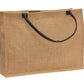 Elegant Tri-Tone Jute Tote Bag with Leather Handles