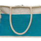 Two-Tone Jute Tote Bag with Sturdy Handles
