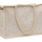 Two-Tone Jute Tote Bag with Sturdy Handles