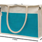 Two-Tone Jute Tote Bag with Sturdy Handles