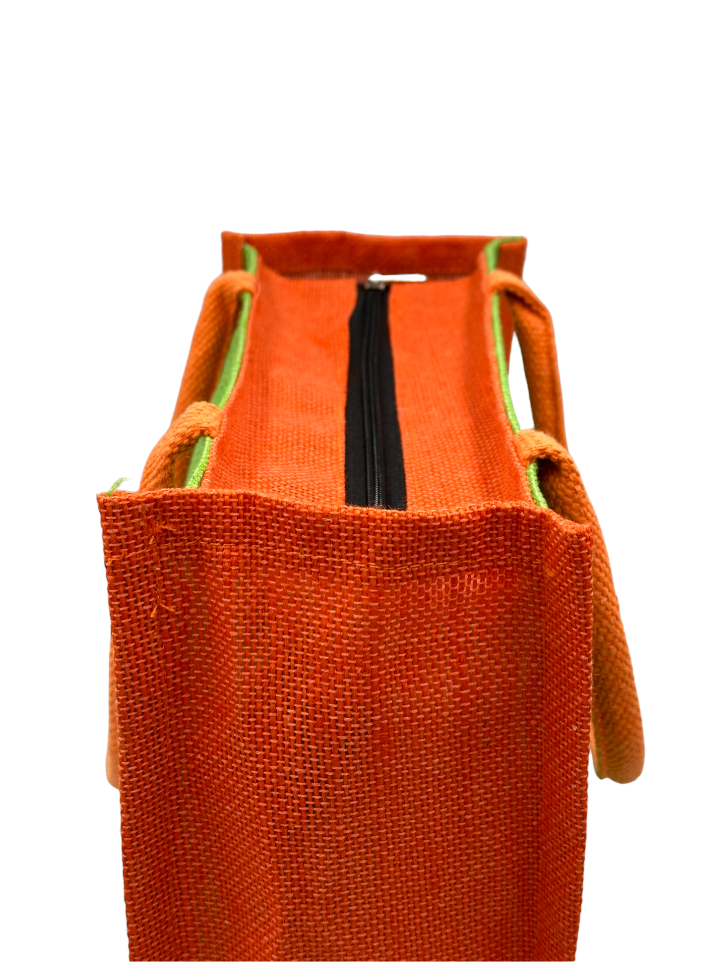 Jute Tote Bag – Two Tone Green & Orange