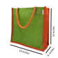 Jute Tote Bag – Two Tone Green & Orange