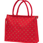Elegant Red Polka Dot Jute Tote Bag