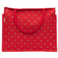 Elegant Red Polka Dot Jute Tote Bag