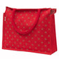 Elegant Red Polka Dot Jute Tote Bag