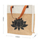 Jute Tote Bag with Elegant Lotus Print