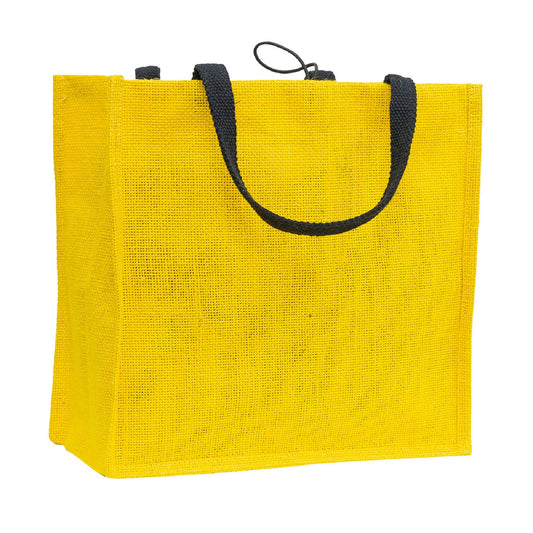 Jute Tote Bag with Button Closure