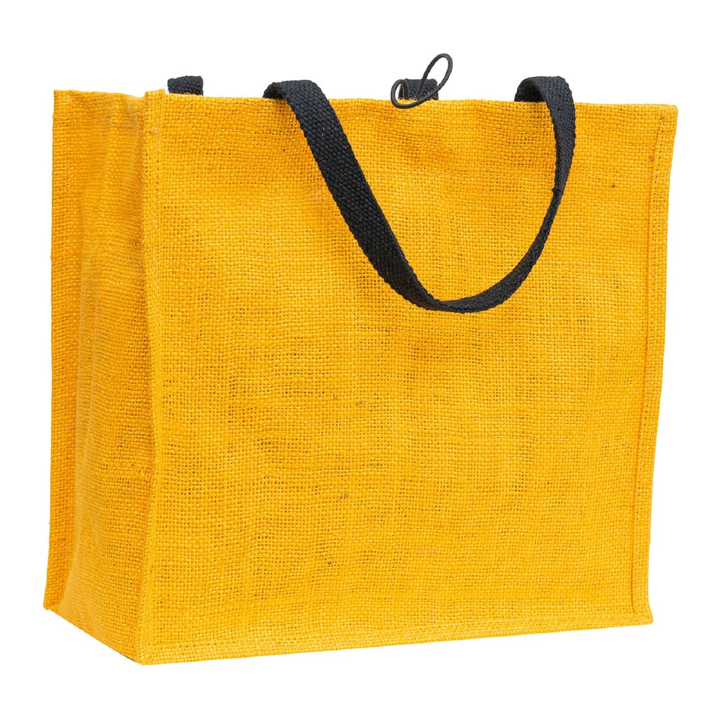Jute Tote Bag with Button Closure