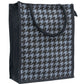 Houndstooth Jute Tote Bag - Chic Yellow & Black