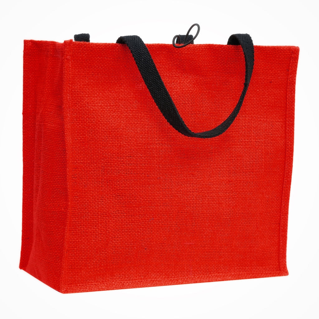 Jute Tote Bag with Button Closure