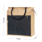 Jute Tote Bag with White Zipper Pocket