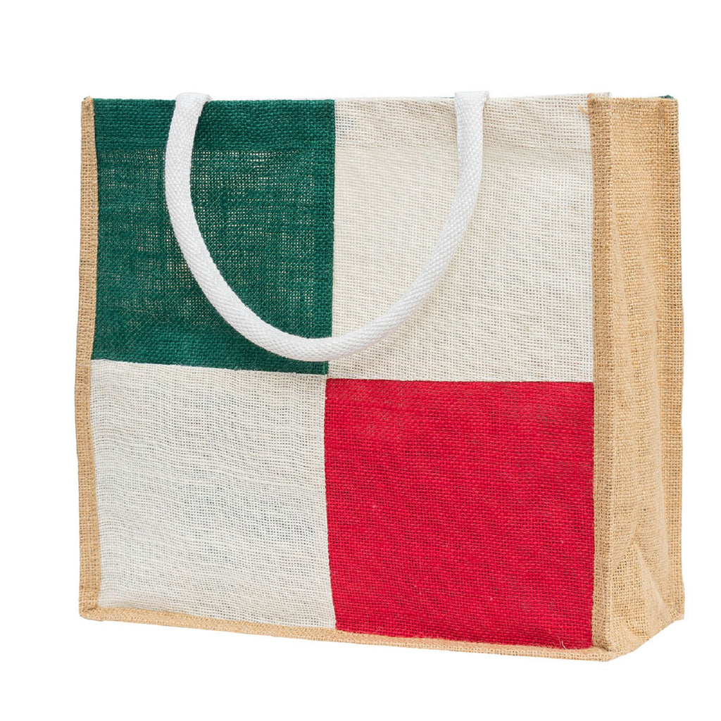 Stylish Jute Tote Bag with Colour Block Design